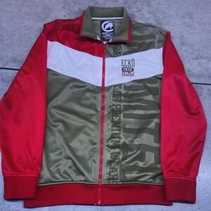 Ecko Unlimited Red and Green Pea Coat